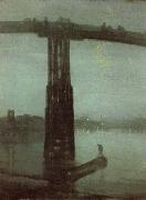James Mcneill Whistler Nocturne in blatte and gold Spain oil painting artist